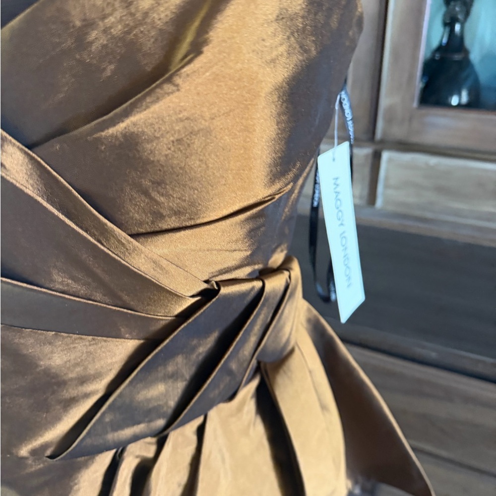 Maggy London Bronze Strapless Dress Nwt View 2
